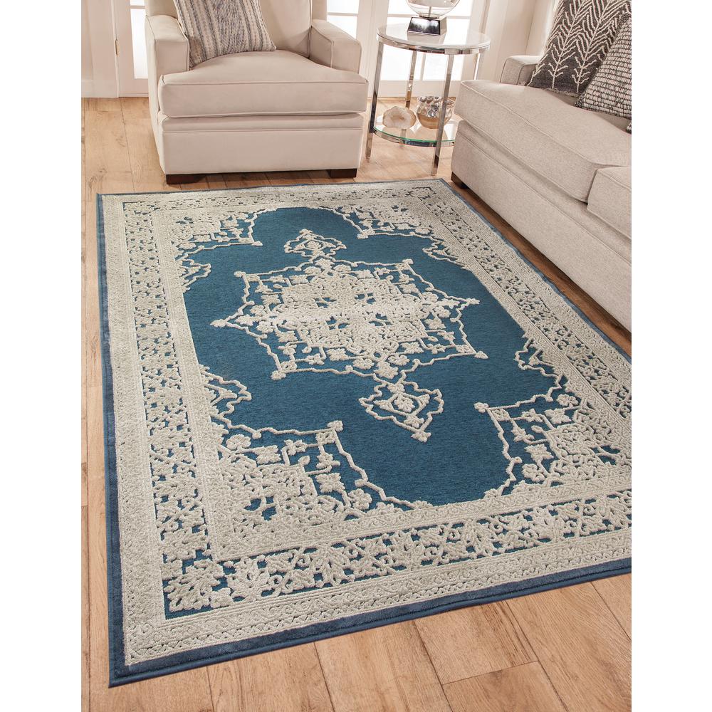 Napa Ashton Blue and Natural Area Rug, 5'3" x 7'6"