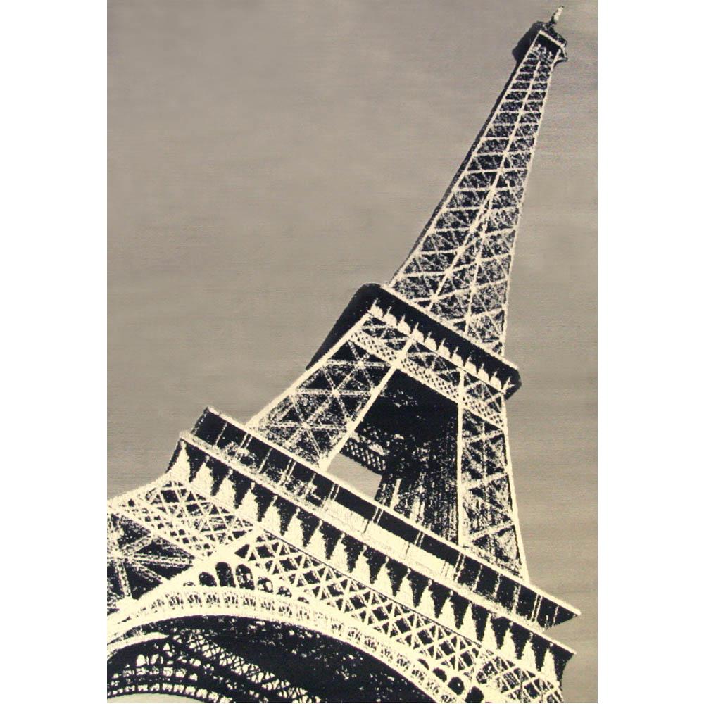 Terra Paris Black/Grey/Ivory Area Rug, 3'9" x 5'6"