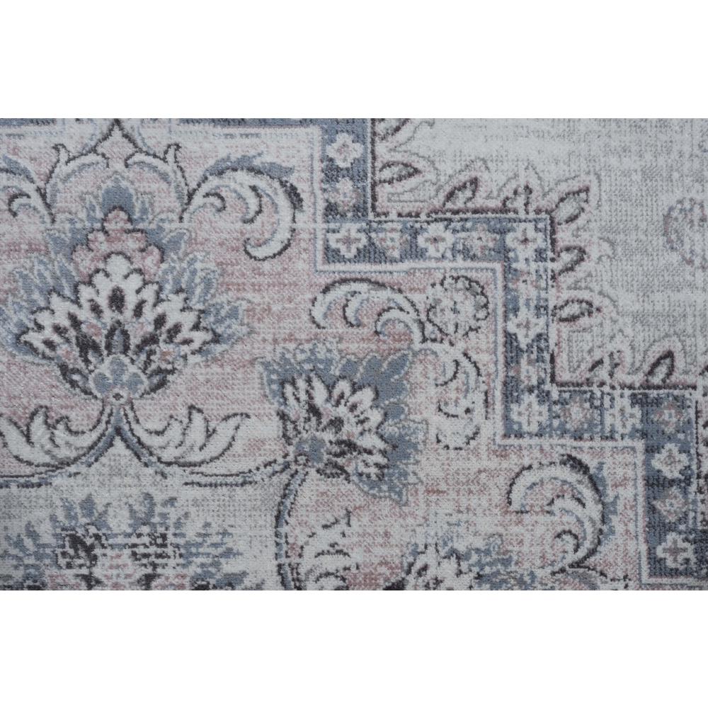 Sonoma Calanthe Gray, Blush, Blue, Ivory Viscose Area Rug, 5'3" x 7'6"