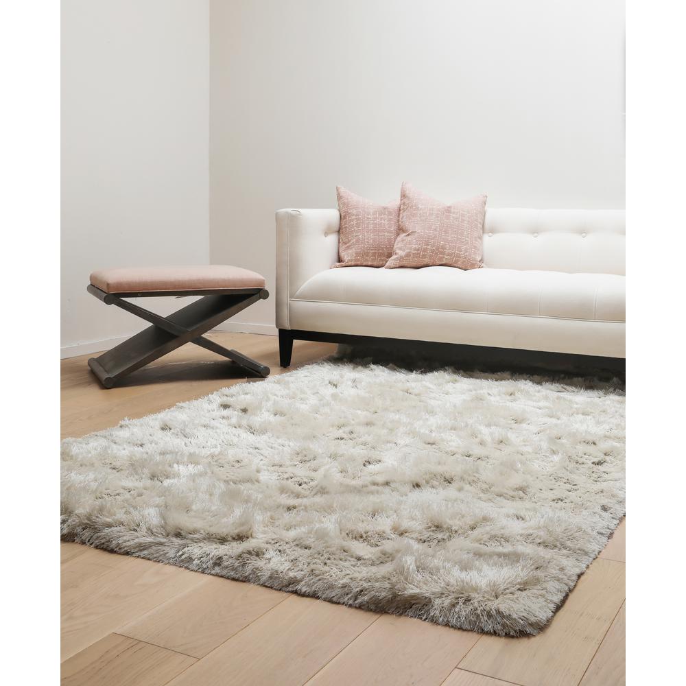 Luxe Shag Ivory Area Rug, 5' x 8'