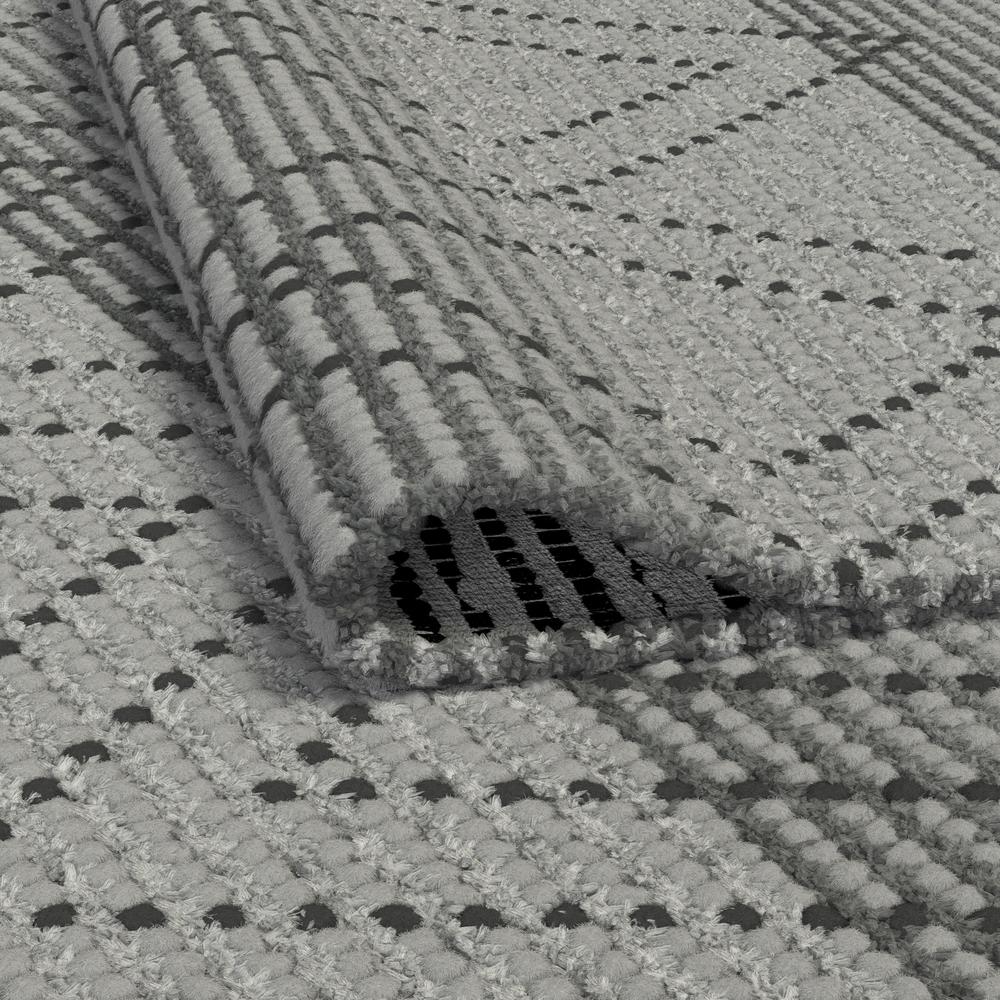 Vail Dowlan Gray and Charcoal - Wool and Cotton Area Rug with Tassels, 5' x 8'