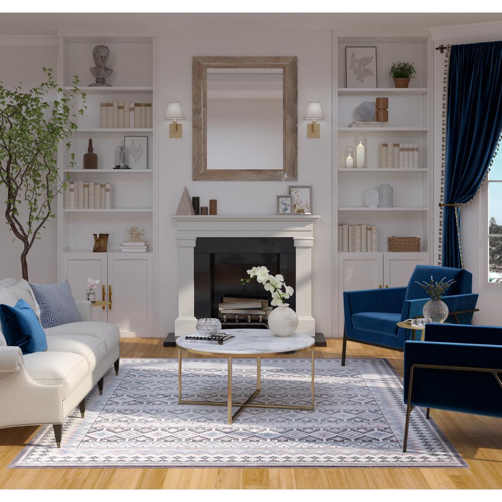 Sonoma Fallon Blue/Charcoal/Ivory/Pink Area Rug, 5'3" x 7'6"