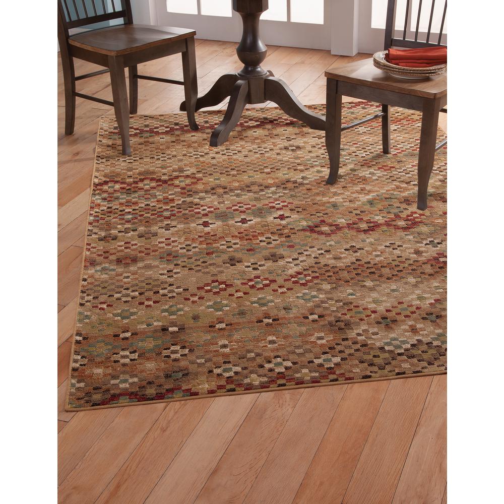 Sonoma Liano Tan/Beige/Rust/Chocolate Area Rug, 5'3" x 7'6"