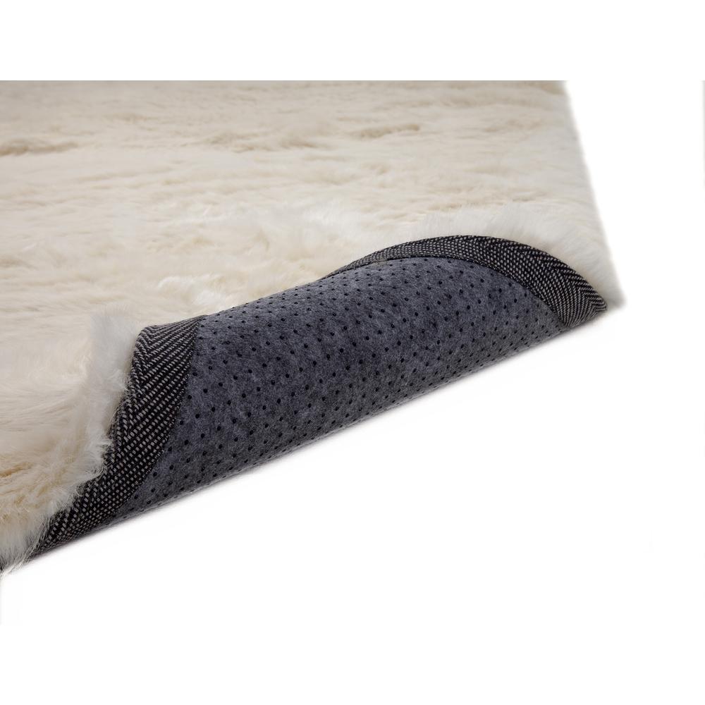 Mink Ivory Faux Fur Area Rug, 5' x 8'