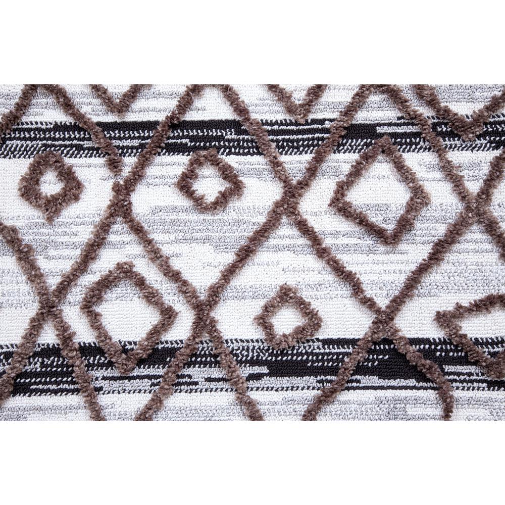 Canyon Directions White and Black Polyester Rug, 7'10" x 10'1"