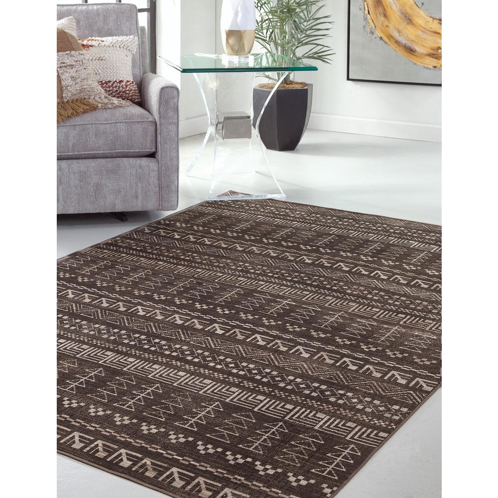 Sonoma Ambrose Brown, Natural and Ivory Area Rug, 5'3" x 7'6"