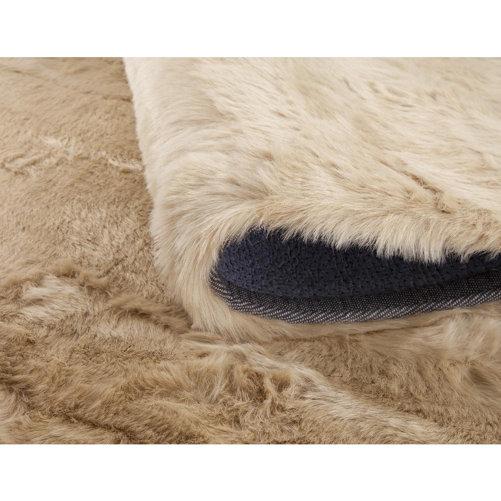 Mink Tan Faux Fur Area Rug, 8' x 10'