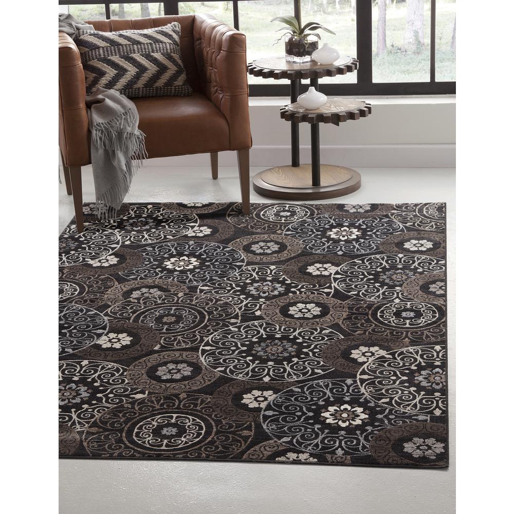 Sonoma Lundy Chocolate/Black/Beige Area Rug, 5'3" x 7'6"