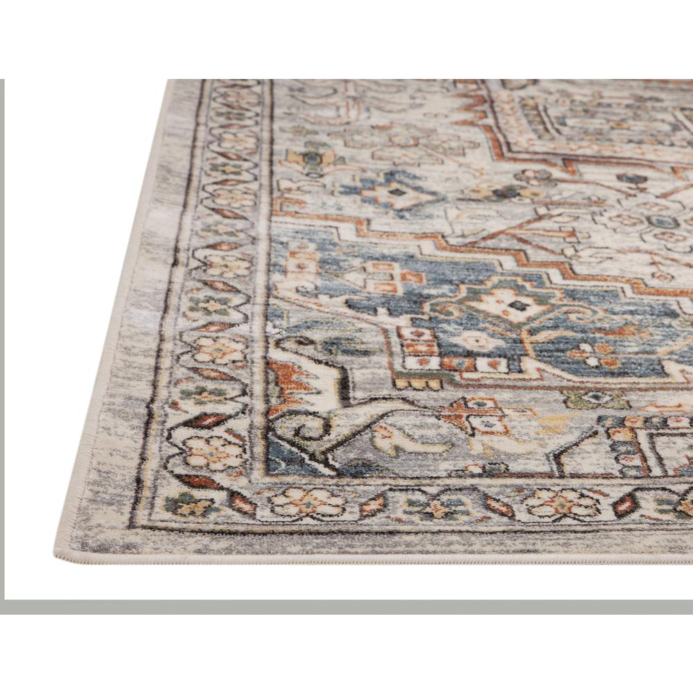 Sonoma Emperial Natural/ Rust/ Blue Viscose Area Rug, 5'3" x 7'6"
