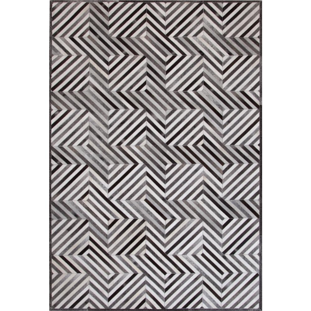 Geo Hide Charcoal/Ivory Area Rug, 8' x 10'
