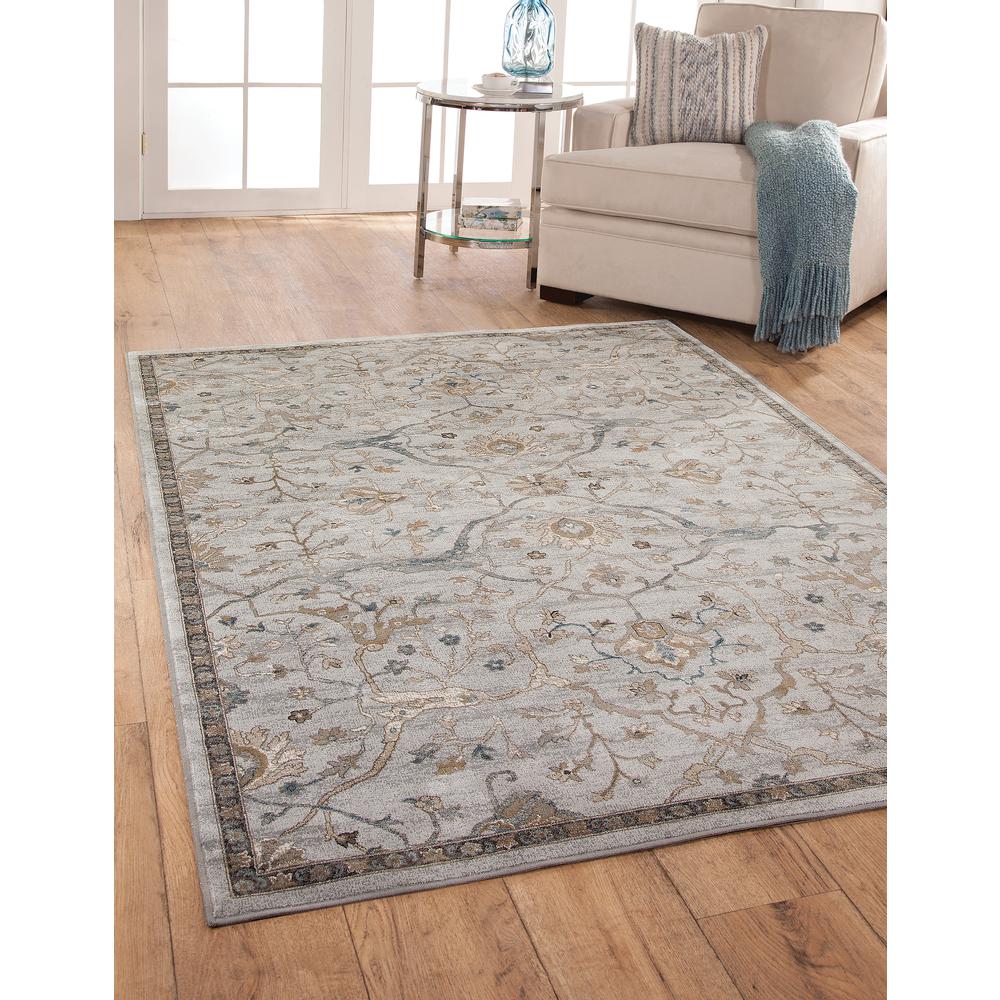 Sonoma Saffron Beige, Blue, and Brown Area Rug, 7'10" x 10'1"