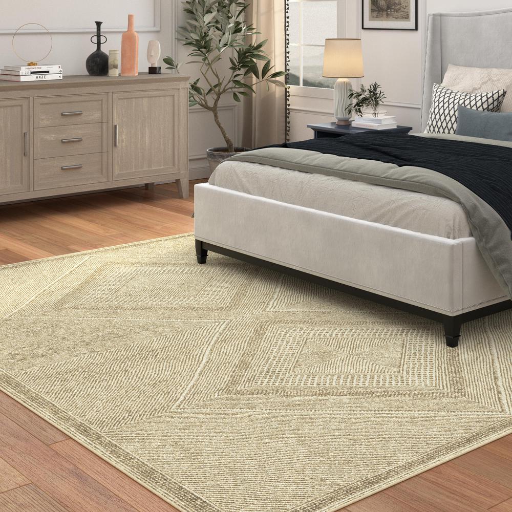 Sonoma Benzara Beige and White Viscose Area Rug, 7'10" x 10'9"
