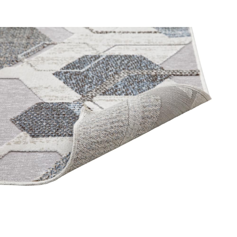 Napa Elio Grey/ Blue/ Multi Geometric Area Rug, 7'10" x 10'10"