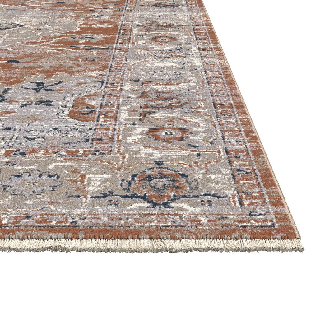 Summit Rawlins Rust/Natural/Blue Area Rug, 3'11" x 5'7"