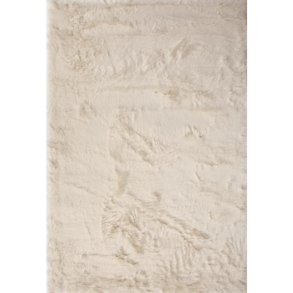 Mink Ivory Faux Fur Area Rug, 8' x 10'