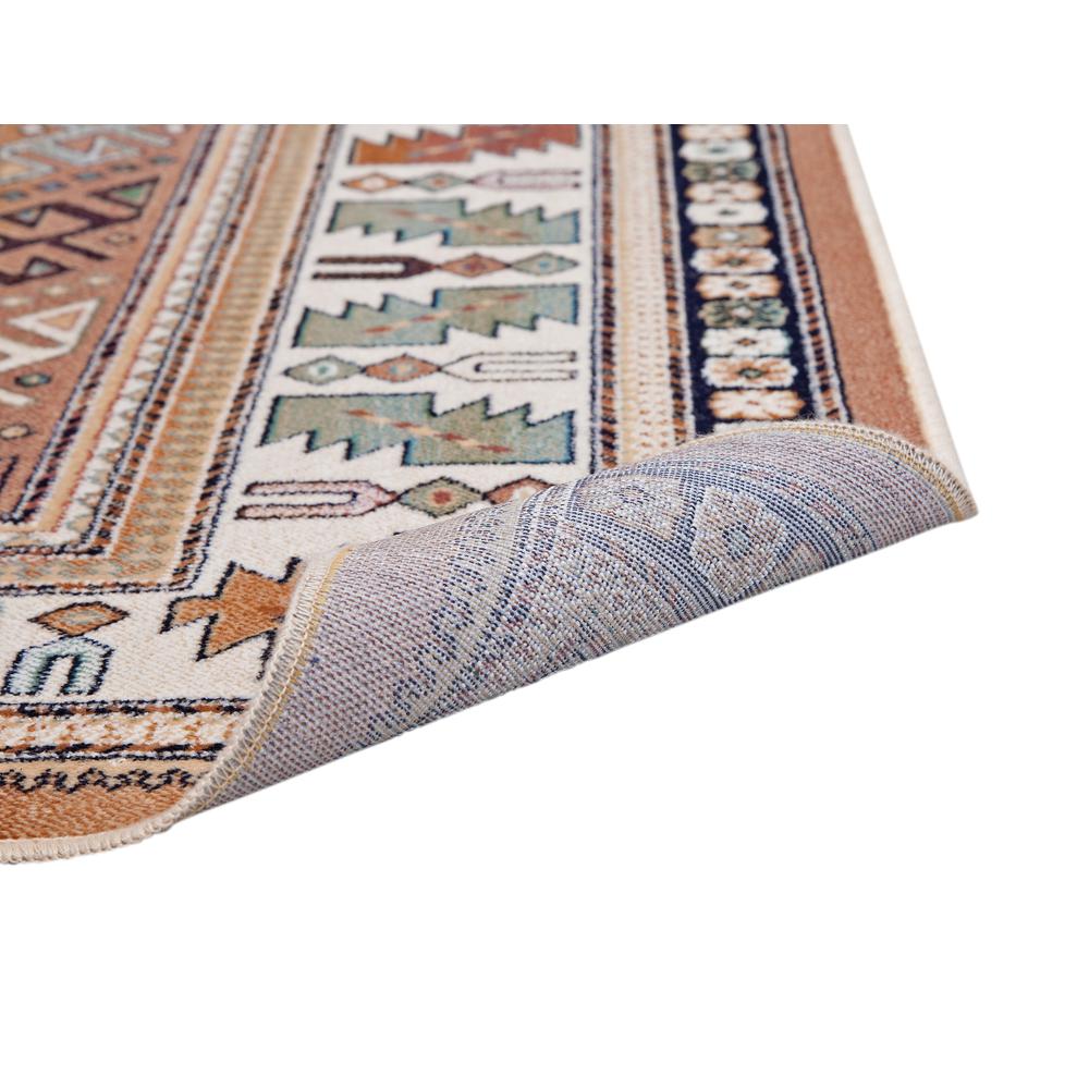 Sonoma Gypsy Rust, Black, Ivory, Aqua Viscose Area Rug, 5'3" x 7'6"