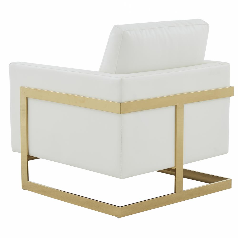 Leather Accent Armchair With Gold Frame