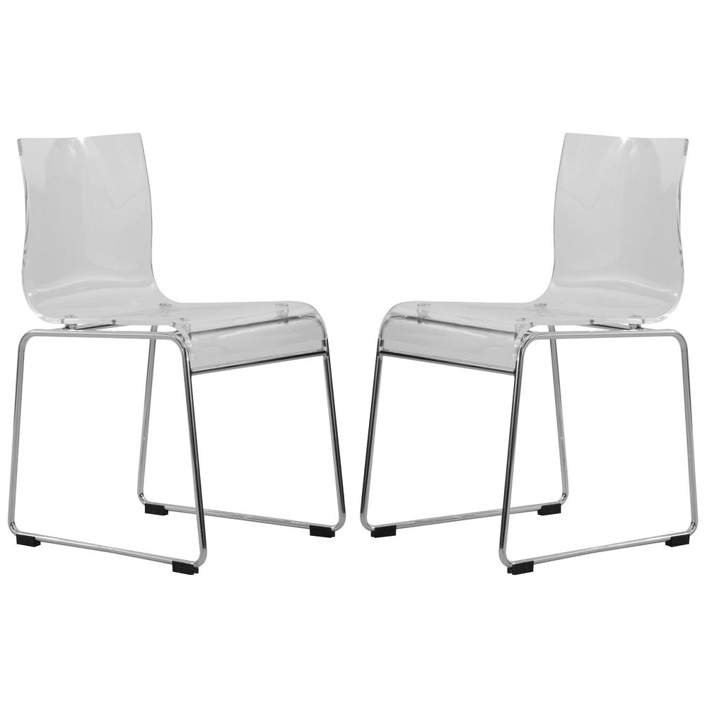 Lima Modern Acrylic Chair, Set of 2