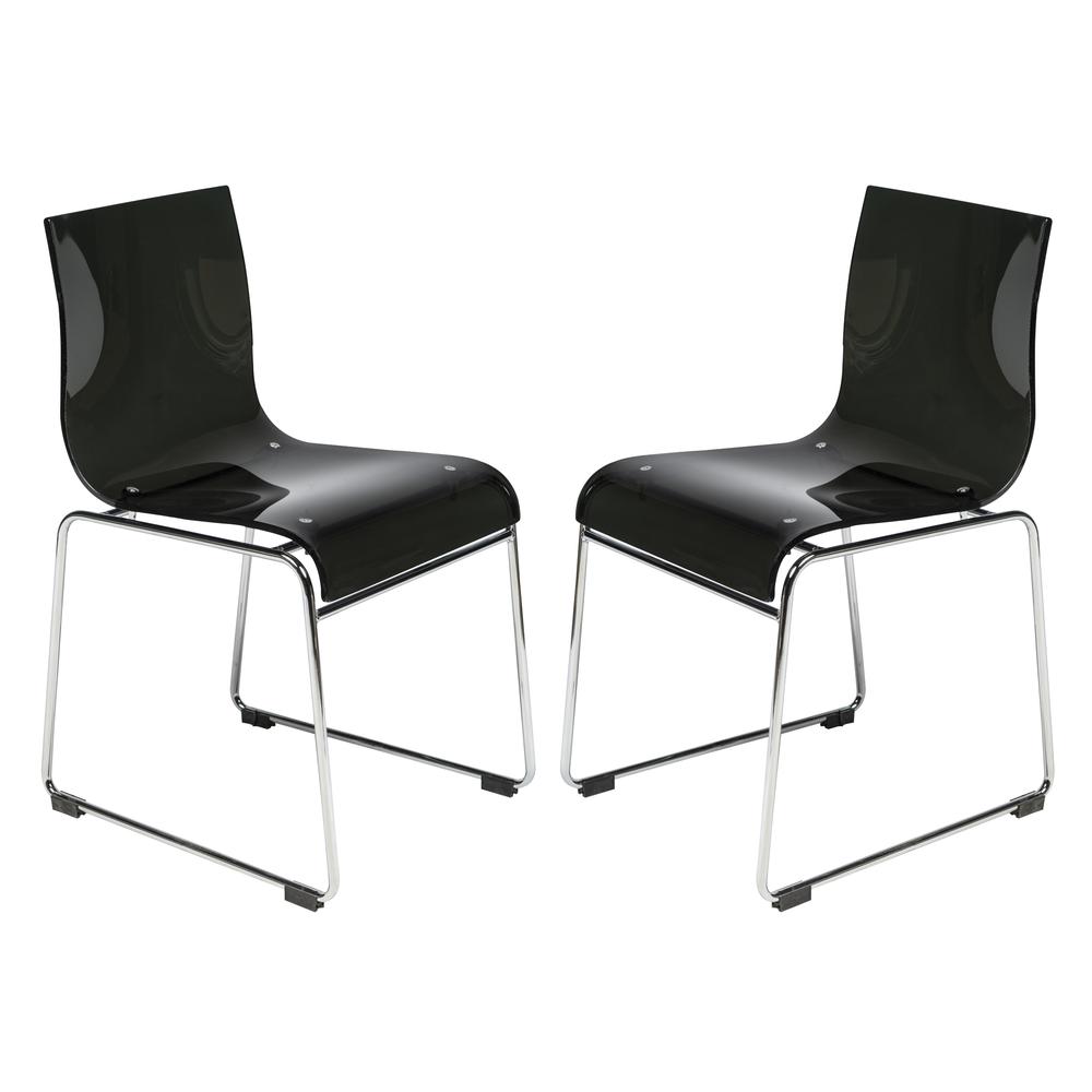 Lima Modern Acrylic Chair, Set of 2