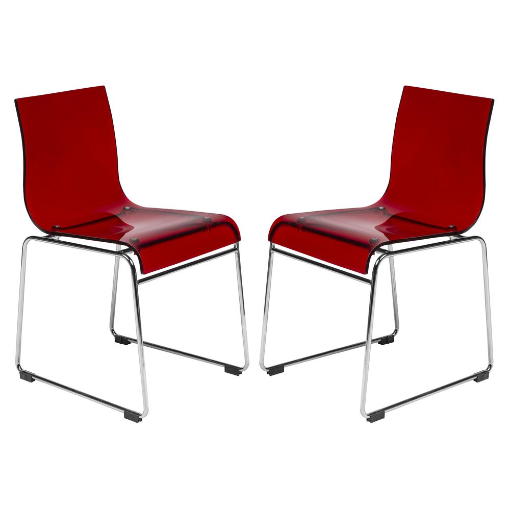 Lima Modern Acrylic Chair, Set of 2