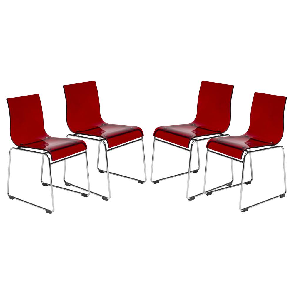 Lima Modern Acrylic Chair, Set of 4