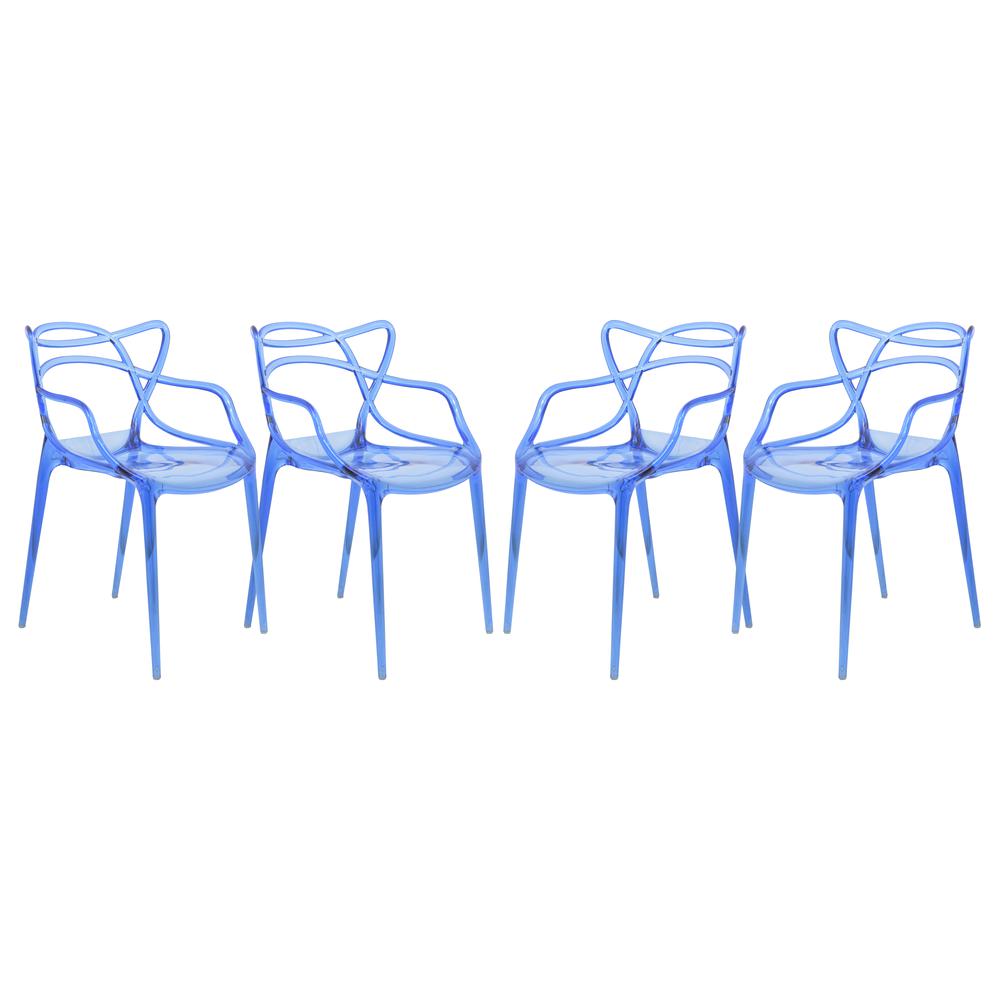 Milan Modern Wire Design Chair, Set of 4