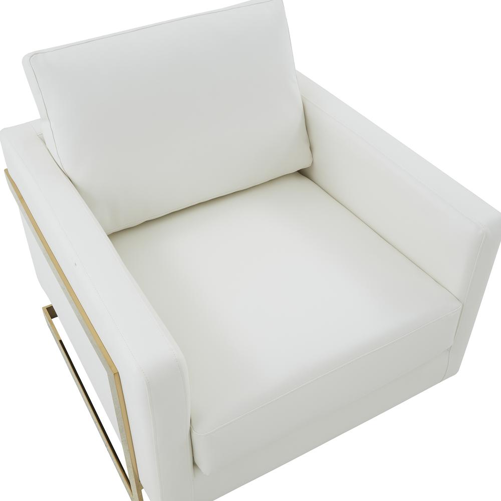 Leather Accent Armchair With Gold Frame