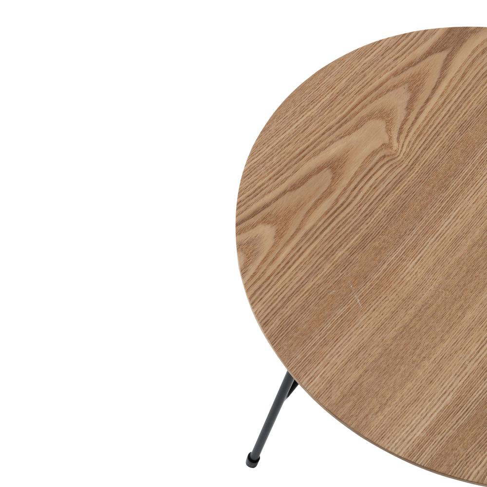 Rossmore Mid Century Modern Round Side Table With Black Steel Frame