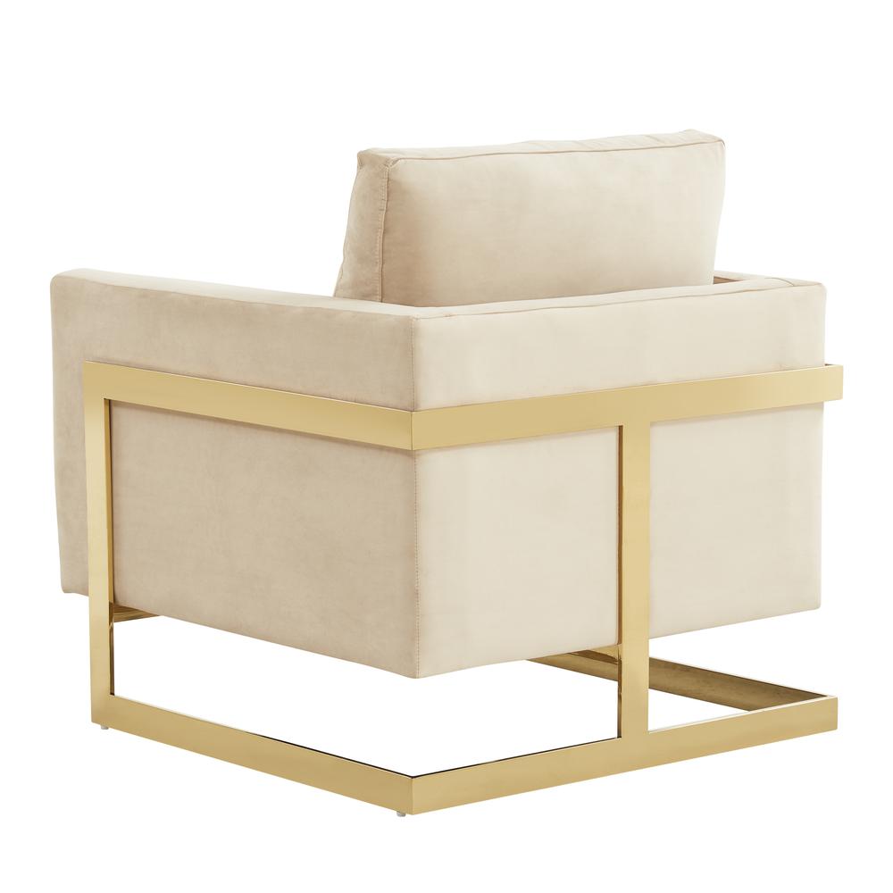 Velvet Accent Armchair With Gold Frame