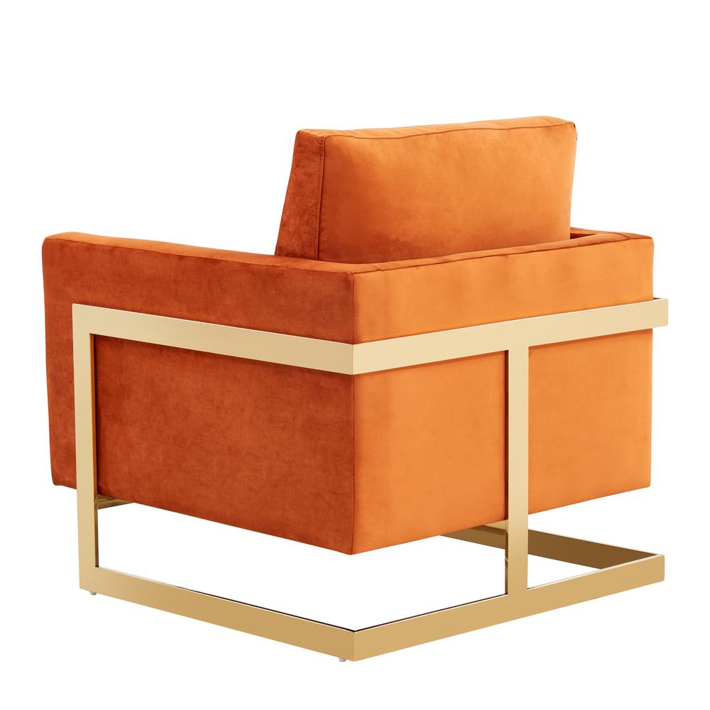 Velvet Accent Armchair With Gold Frame