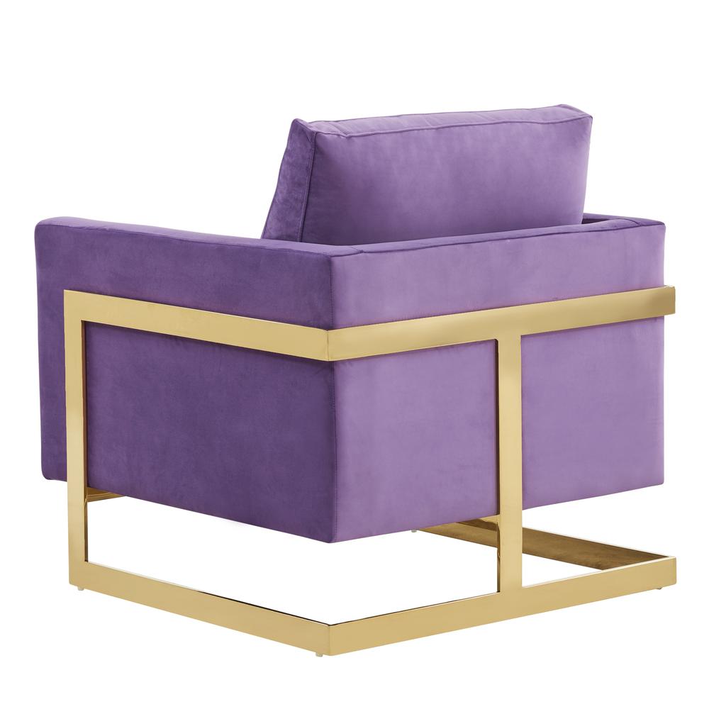Velvet Accent Armchair With Gold Frame
