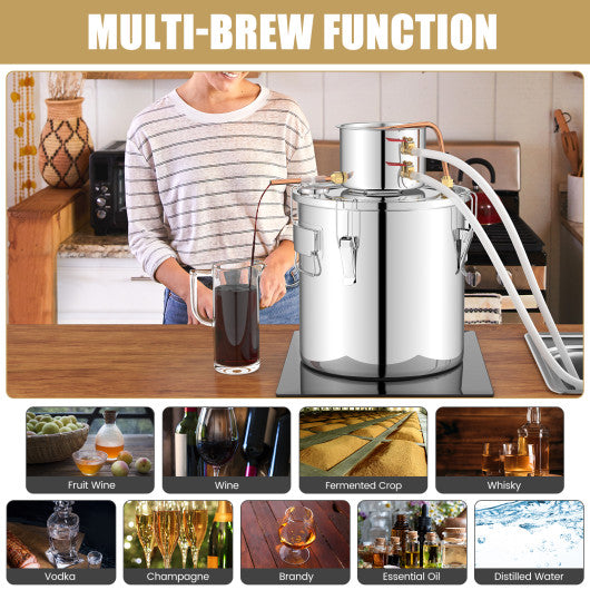 5 Gal 40 L Water Juicer Maker with 2 Stainless Steel Pots-5 Gal