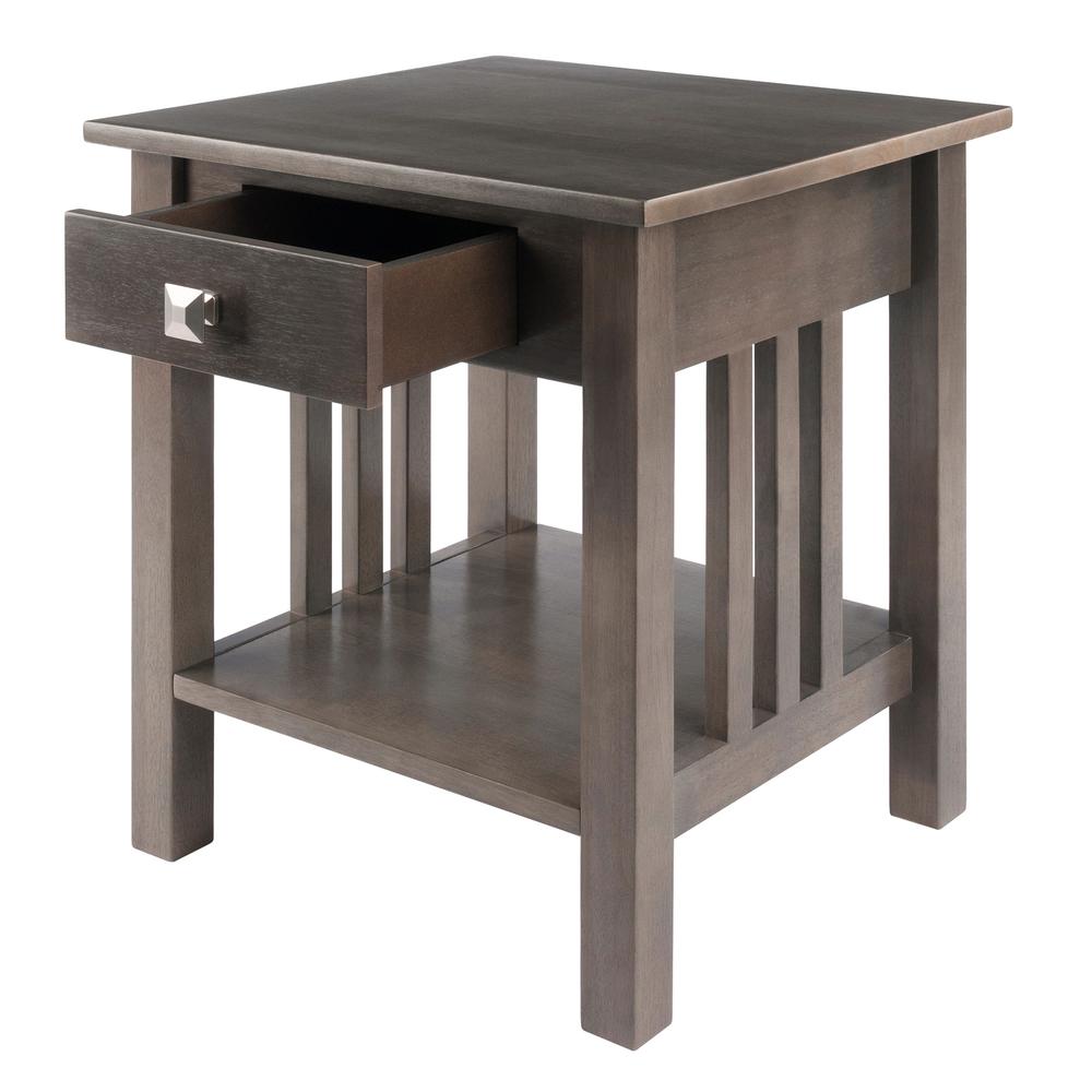 Stafford End Table, Oyster Gray