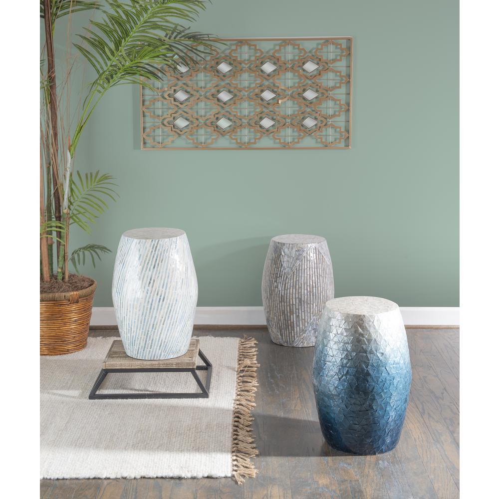 Prianna Mosaic Capiz  Drum Table