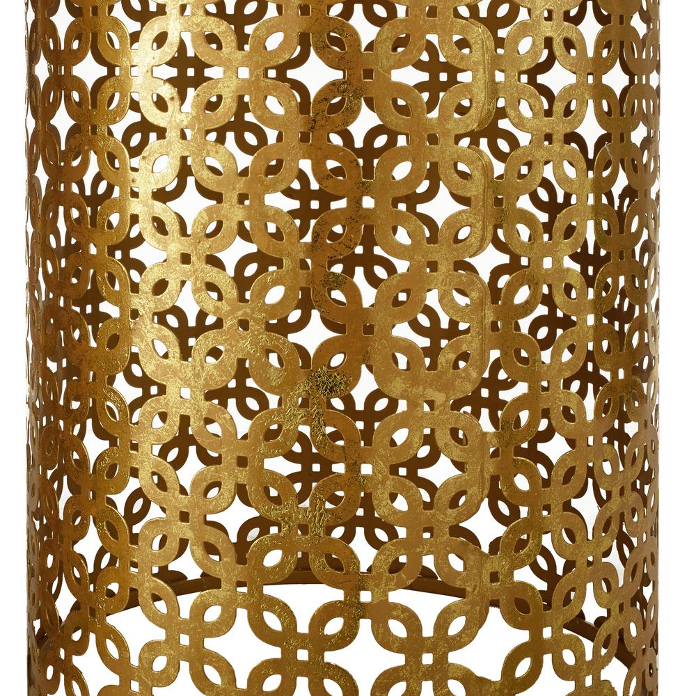 Set Of Two Round Gold Nested Tables With Mirror Tops