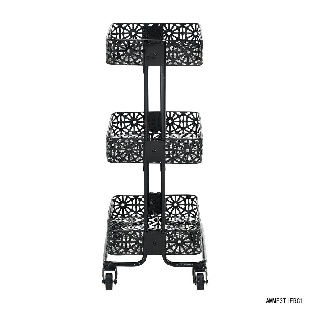 Black Metal Three Tier Cart