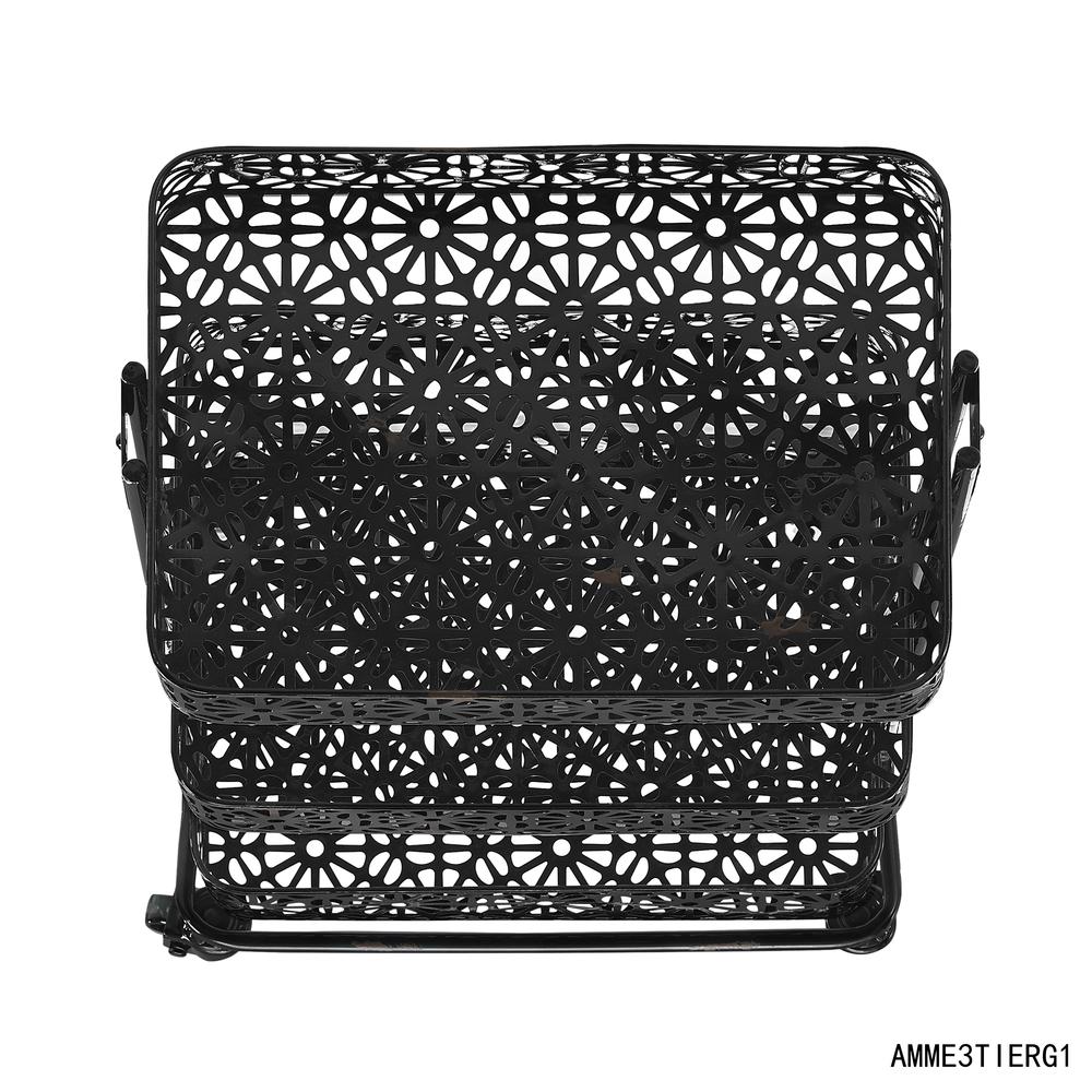 Black Metal Three Tier Cart