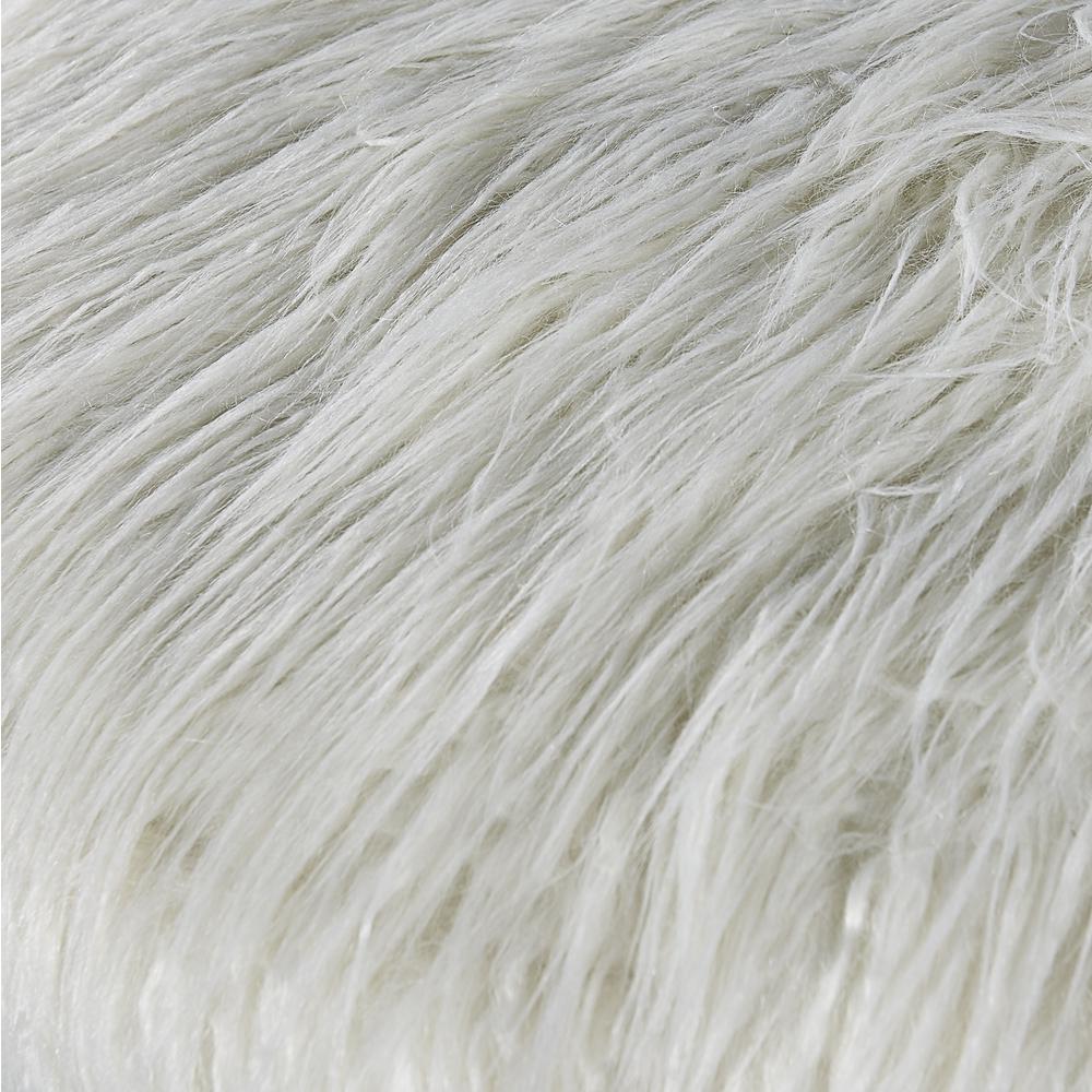 Tillie White Faux Fur Stool