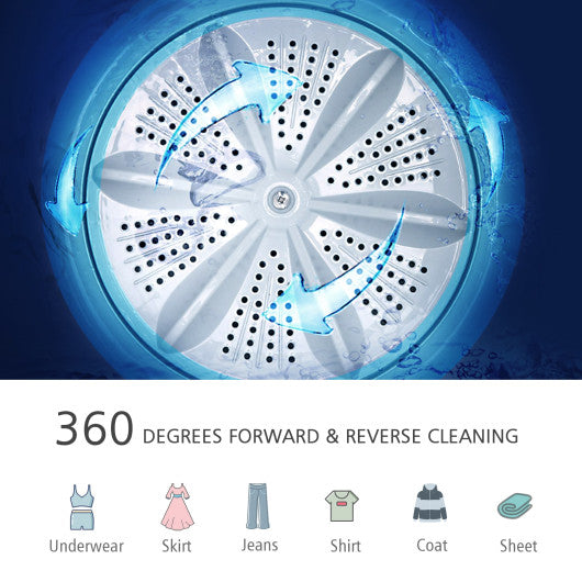 Full-automatic Washing Machine 7.7 lbs Washer / Spinner Germicidal-Yellow