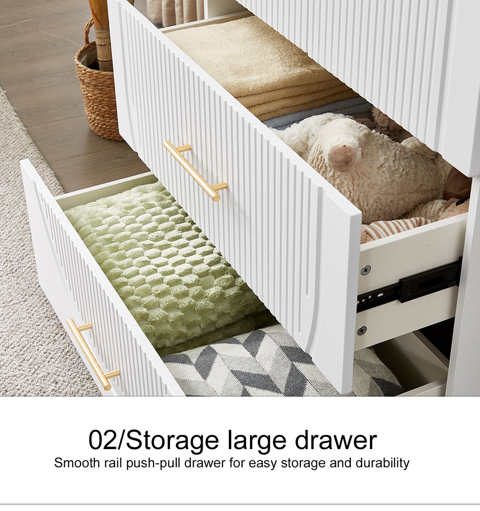 LivelyLodge 74.2 H White 2 Doors 2 Drawers Modern Wooden Armoire Wardrobe Bedroom Freestanding Closet Storage Cabinet Clothes Organizer Bathroom Storage with Hanging Rod Wardrobe Closet