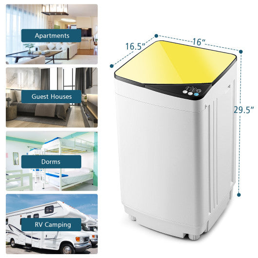 Full-automatic Washing Machine 7.7 lbs Washer / Spinner Germicidal-Yellow