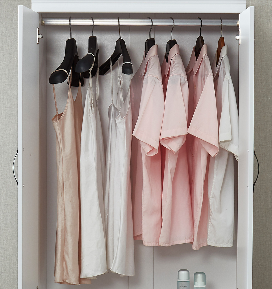 LivelyLodge 74H Wardrobe Closet with 2 Doors White Armoire Wardrobe Closet Clothes Storage Closets Cabinet Wooden Bedroom Armoires Large Closet with Hanging Rod 2 Drawers Clothes Cabinet