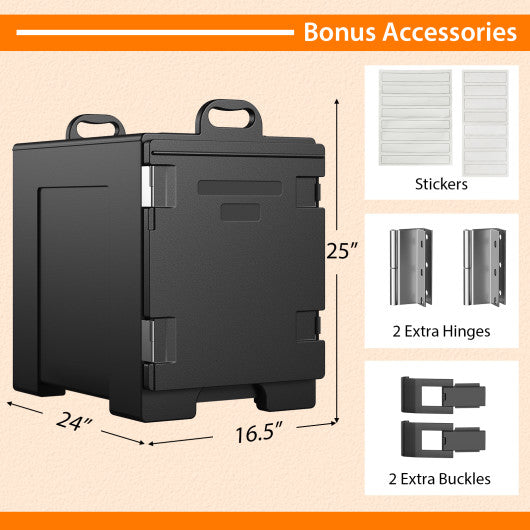 81 Quart Capacity End-loading Insulated Food Pan Carrier-Black