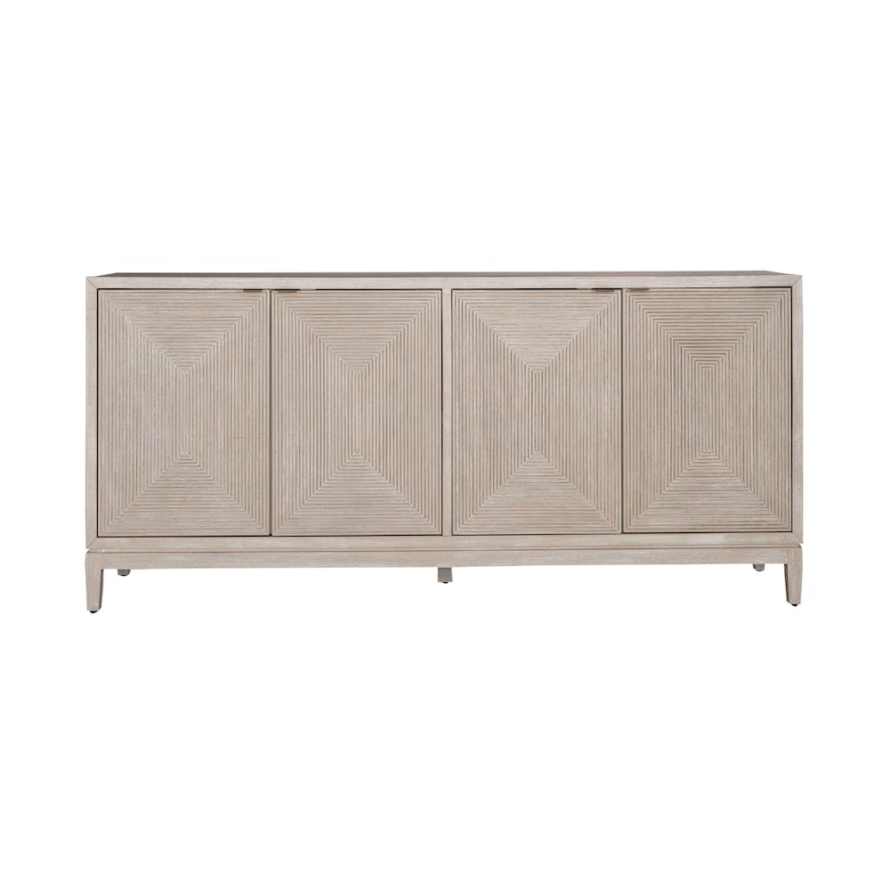 Kinsley 4 Door Accent Cabinet, W18 x D78 x H36, Light Gray