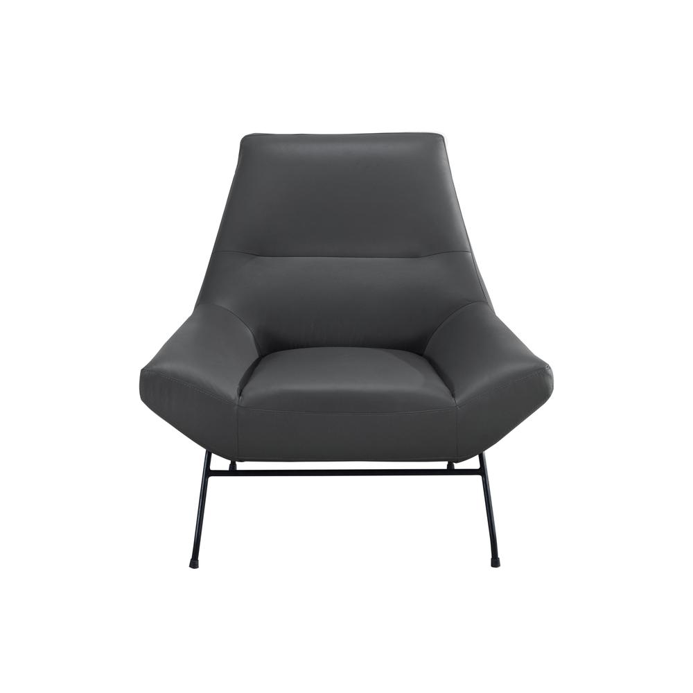 U8949 Dark Grey Leather Accent Chair Seat