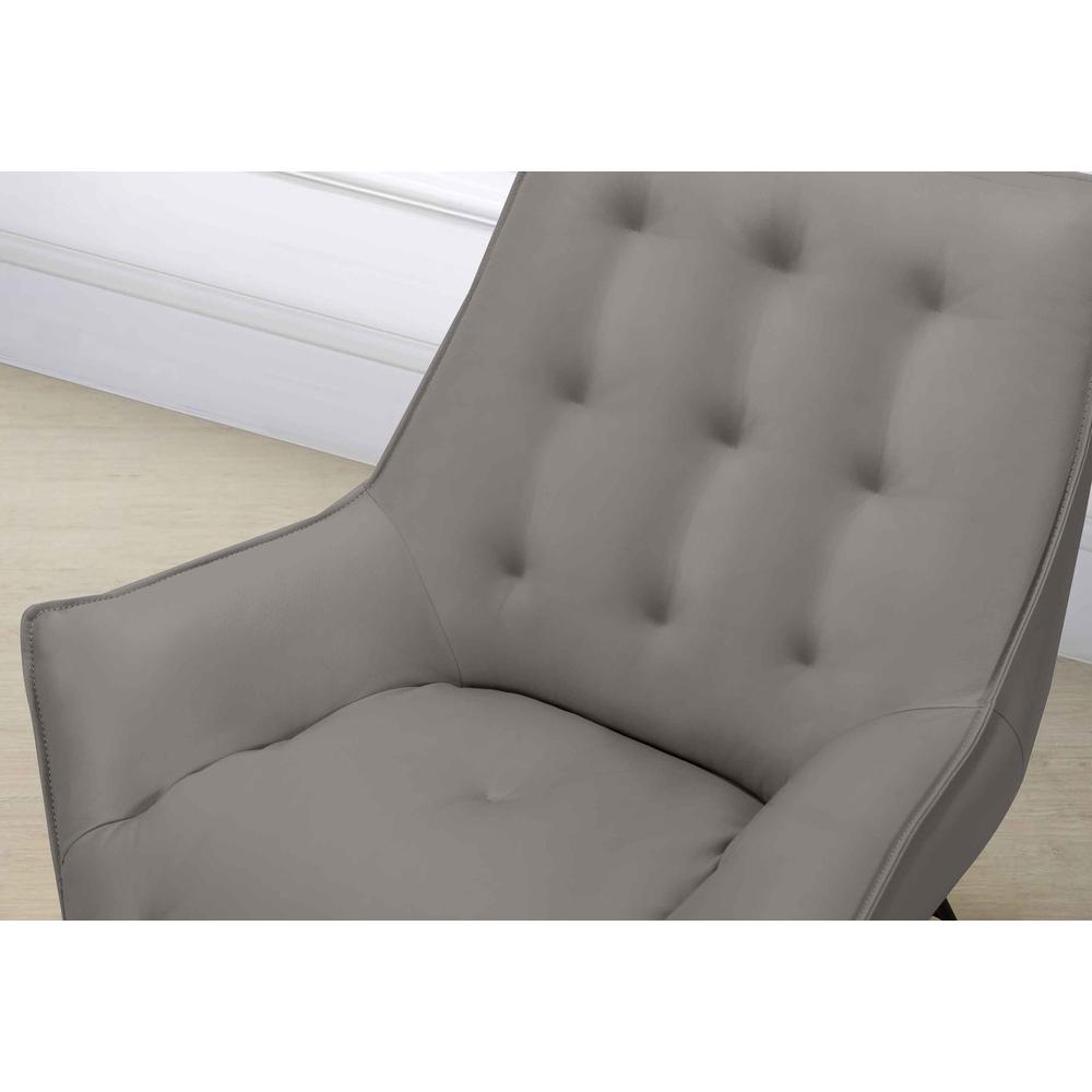 U8933 Light Grey Leather Accent Chair Seat