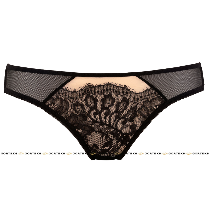 Elegant Semi Sheer Lace Bikini Panty Soft Cotton Lining