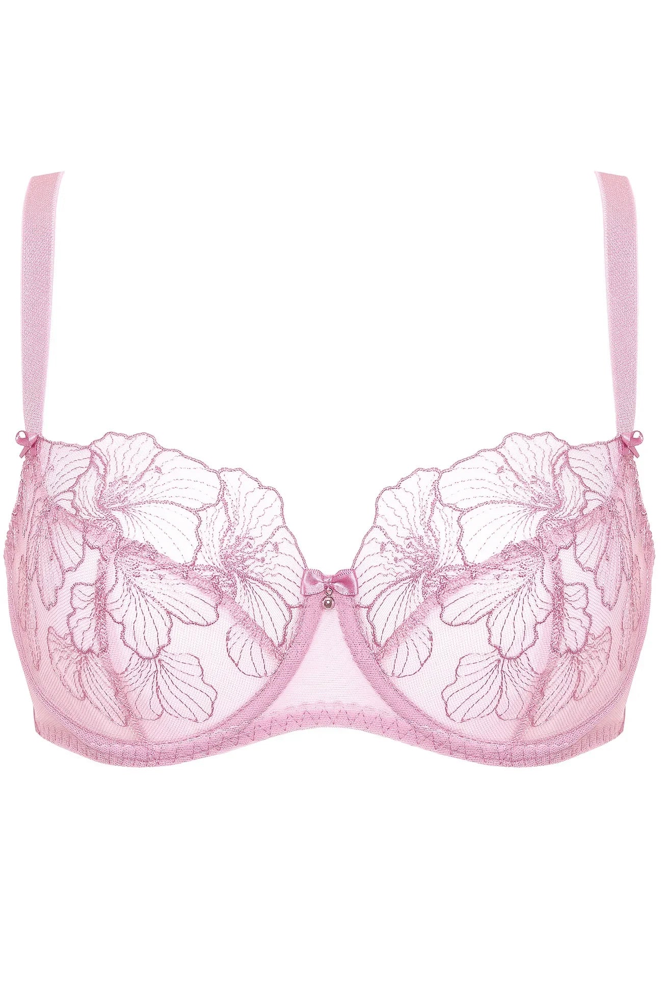 Gorteks Bloom Sheer Mesh Floral Embroidered Bra