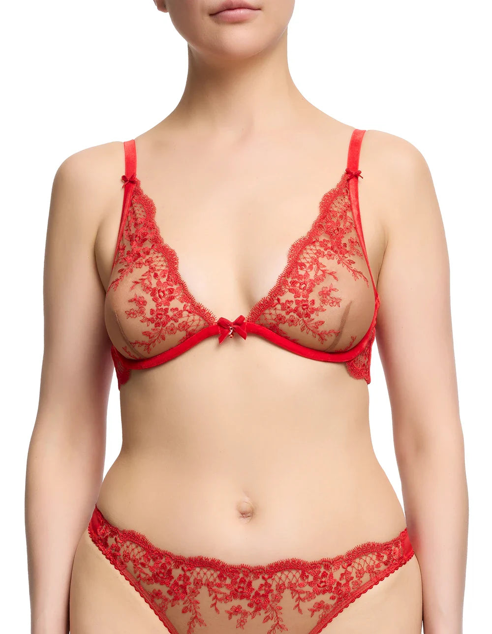 Dita Von Teese Lavinia Flame Plunge Bra Red-0