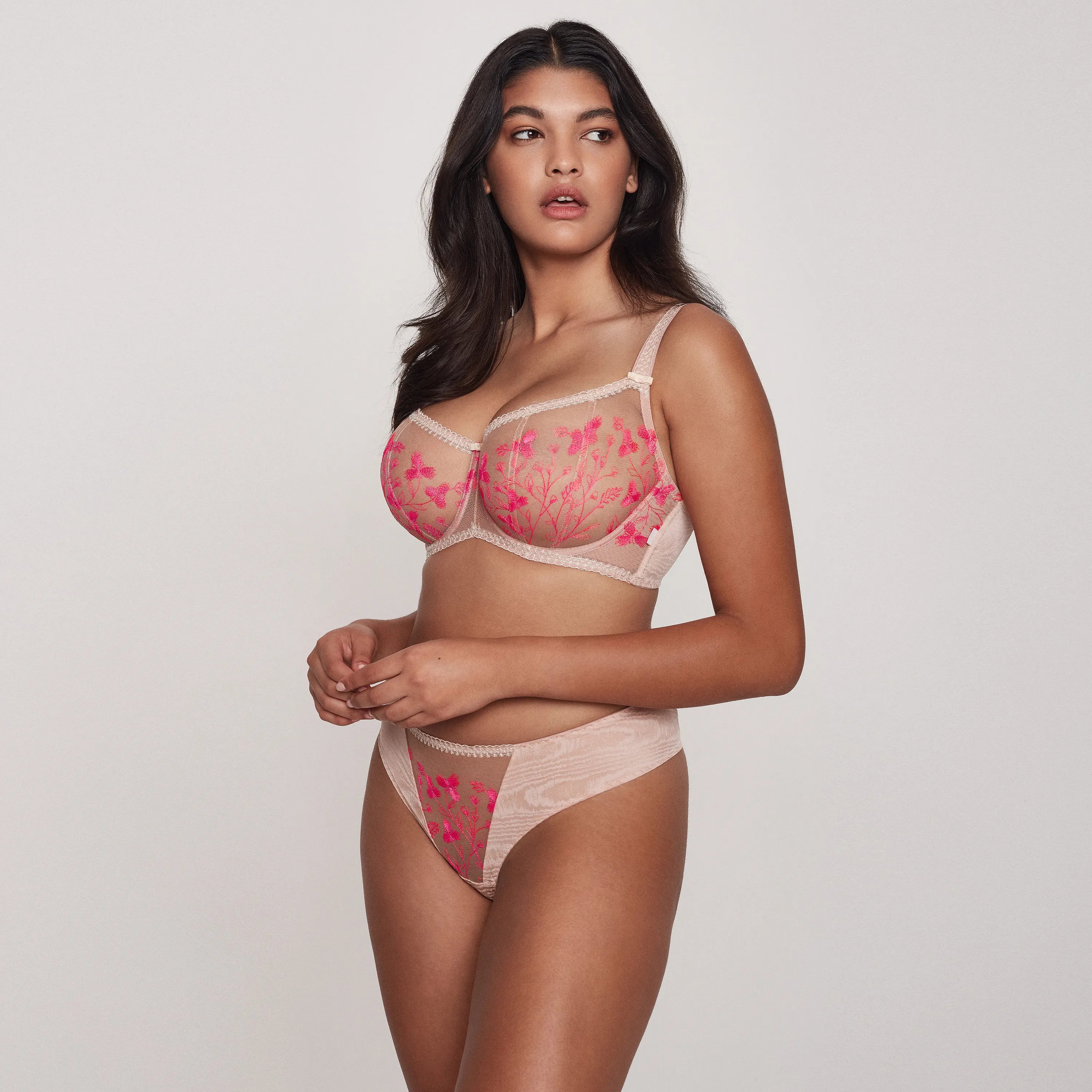 Elegant Sheer Balconette Bra with Underwire